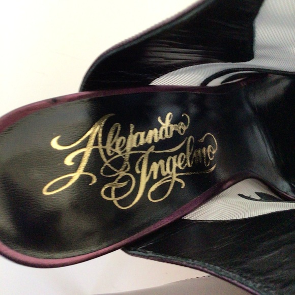 ALEJANDRO INGELMO METALLIC MESH SNAKESKIN  HIGH HEEL SLIDES SIZE 38.5/8.5 - Picture 9 of 15
